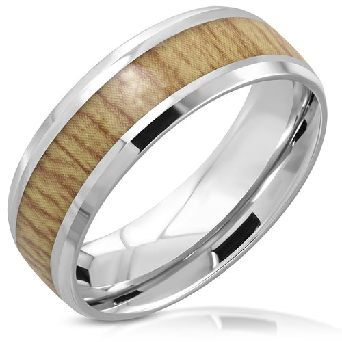 Ring Steel - 2-Tone Wood Inlay - LRC621