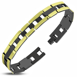 Bracelet - Steel 2-Tone Alphabet H Link