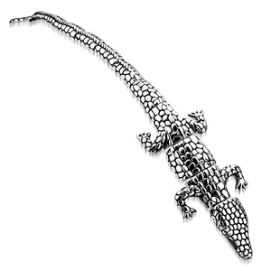 Bracelet Steel 2-Tone Alligator/ Crocodile Toggle Biker