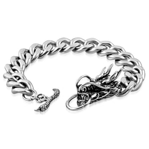 Bracelet Steel - 2-Tone Dragon Chinese Zodiac Link Toggle
