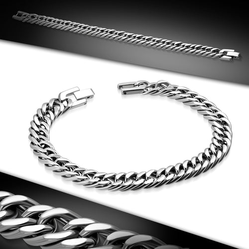 Bracelet Stainless Steel Box Clasp Lock Curb Cuban Link Chain