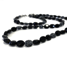 Snowflake Obsidian and Onyx Necklace