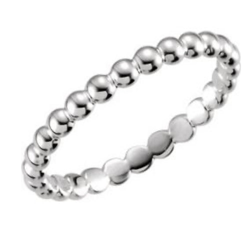 Beaded Stackable Ring 2.5mm - Sterling Silver Ring Item # 51090:1003:P
