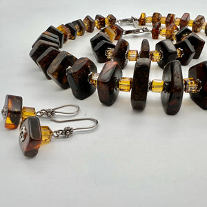 Bead Necklace - Amber 18 inch