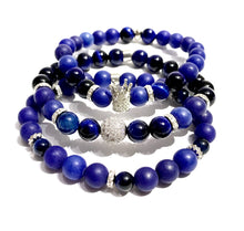 Bead Bracelet - Stretchable - Blue Tiger Eye - Agate - ART126