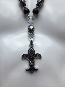 Rosary Handmade - Handcrafted - Semiprecious Stone "Royal Night"-ROS123