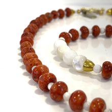 Necklace - Mother of Pearl & Red Coral 18in