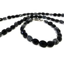 Necklace - Snowflake Obsidian & Onyx - 21 inch