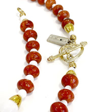 Necklace - Mother of Pearl & Red Coral 18in