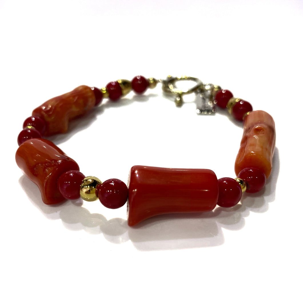 Bracelet - Red Coral 8 inch long