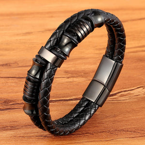 Leather Bracelets-Stainless Steel-BXG223